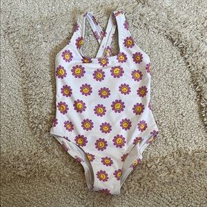Zara Smiley World One Piece Swimsuit White and Purple
